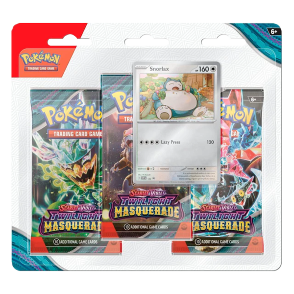 Pokemon Scarlet And Violet Twilight Masquerade 3 Pack Blister Snorlax - Nexpoke